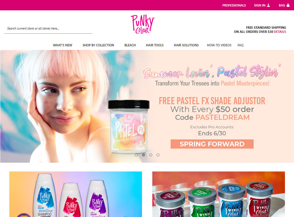 Punky Colour website design project