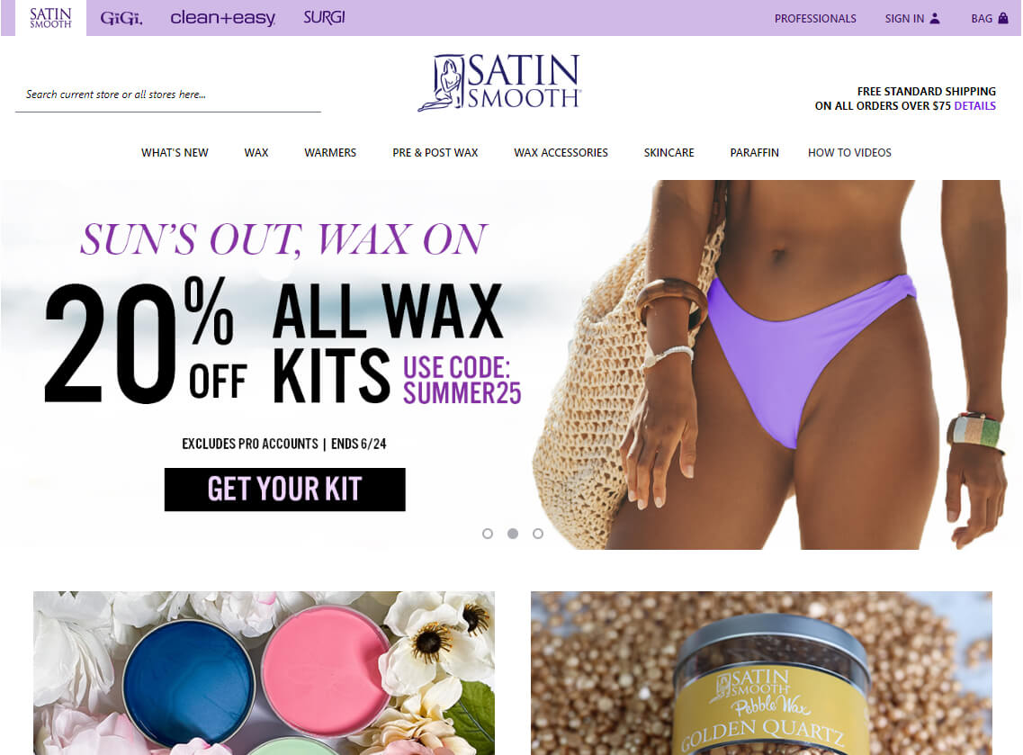 Satin Smooth professional beauty website project