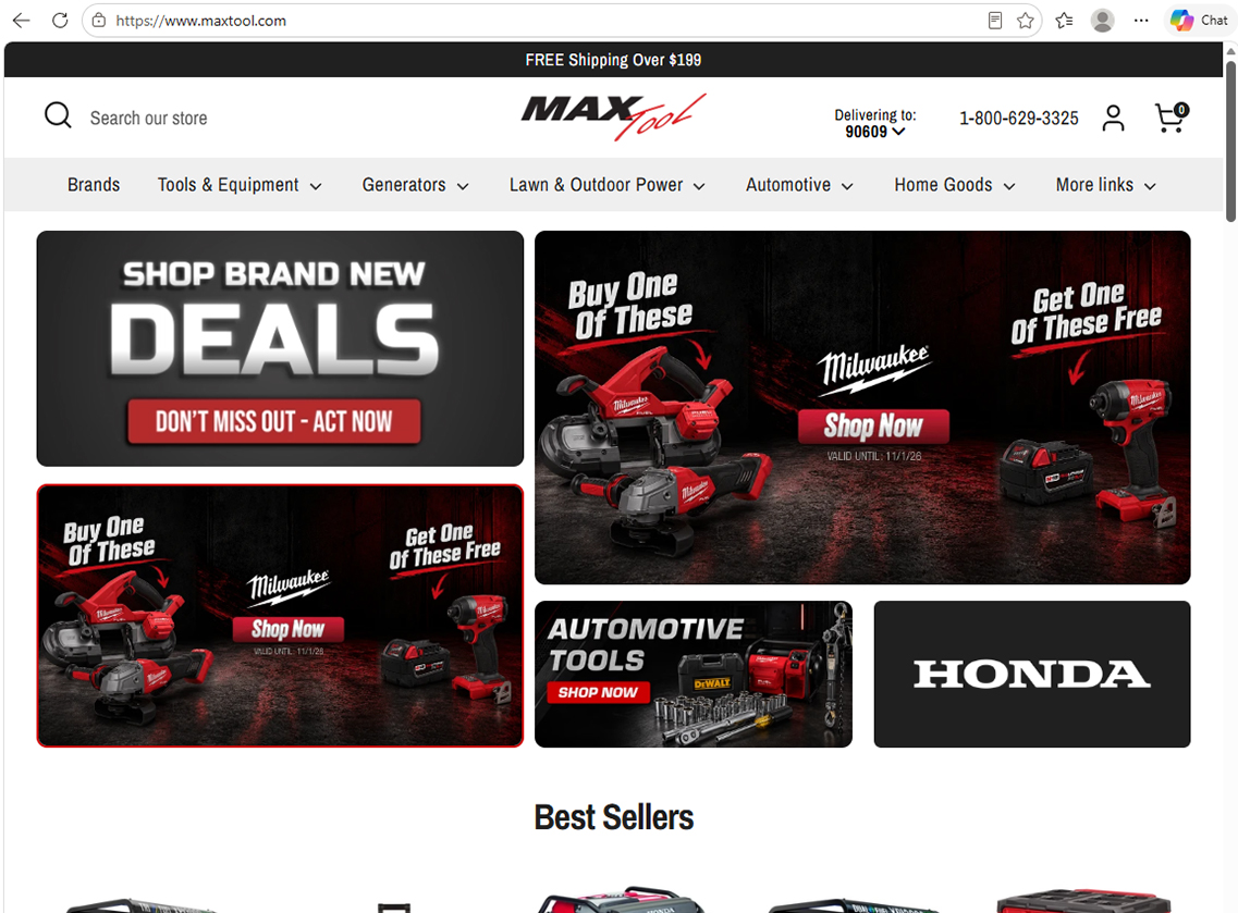 Max Tools e-commerce website project
